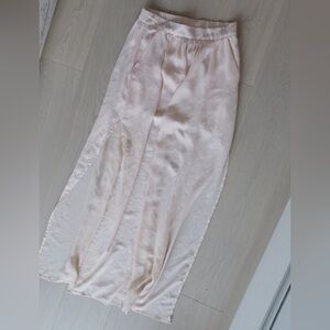 Elegant Light Pink Maxi Skirt